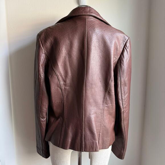 Colebrook Essentials Chocolate Brown 100% Leather Jacket – Women’s M - Picture 4 of 15